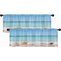 2 Pack Window Valances for Living Room & Kitchen - Beach, Blue, Grey & More