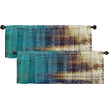 Vintage Window Valances 2 Pack - Adjustable 18x52 Inch Blackout Drapes for Living Room & Kitchen