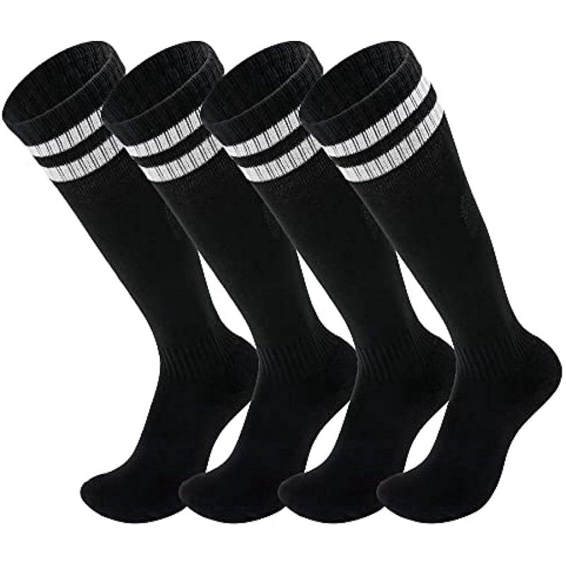 Kids Soccer Socks Pack for Ages 5-12 - Breathable, Cushioned Sports Socks
