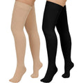 Unisex Thigh High Compression Stockings 20-32mmHg for Leg Support & Varicose Veins