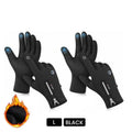 BYXAS 2 Pairs Winter Touchscreen Gloves for Men & Women - Thermal Windproof Fleece Lined, Non-Slip Grip, Water-Resistant (Black, 2 Pair, Size L)