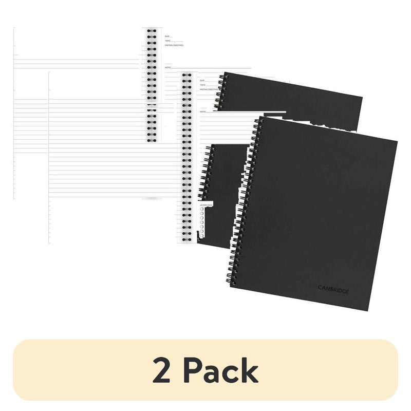 (2 Pack) Mead Cambridge Limited Meeting Notebook, 80 Pages, Wire Bound, 8.5 x 11