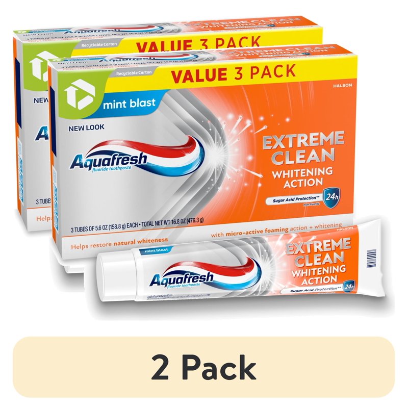 Multipack Fluoride Toothpaste for Cavity & Whitening Protection, Mint Blast