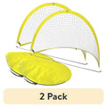 (2 Pack) Athletic Works 6ft Portable Pop Up Soccer Net with Carry Bag - Yellow/Black