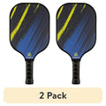 (2 Pack) Athletic Works Charge Fiberglass Pickleball Paddle – Blue, Yellow Variation