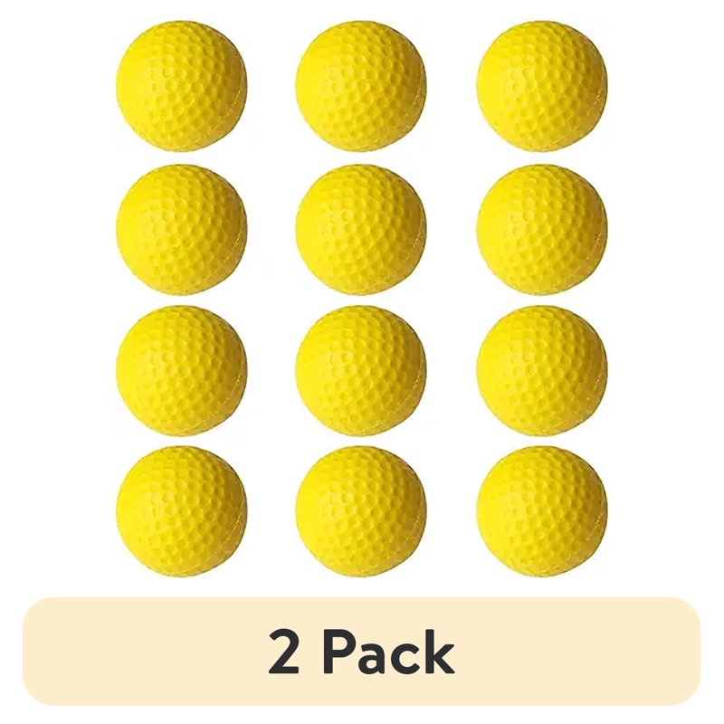 Foam Golf Practice Balls 12 Pack - High-Impact Dimpled Yellow Training Balls for Indoor & Outdoor Golf