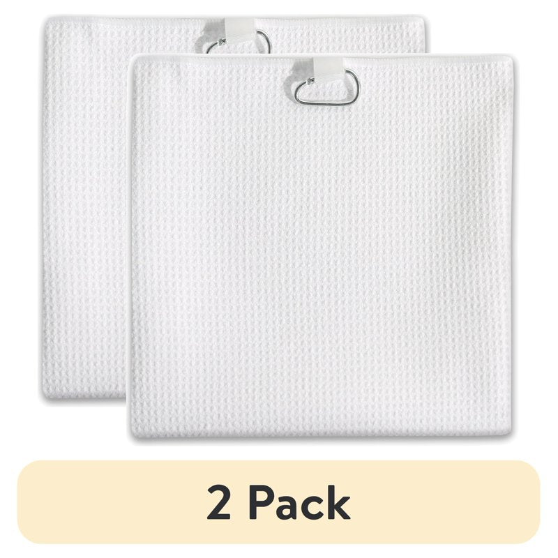 Golf Towel Microfiber with Carabiner Clip 30x20 Inch White - Pack Options