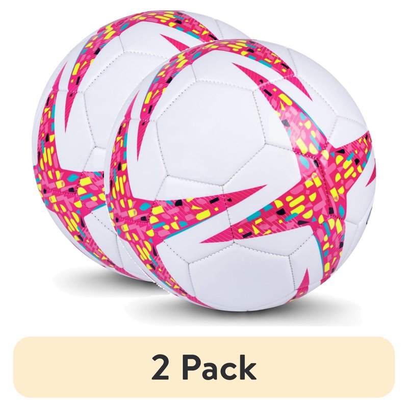 (2 Pack) Size 3 Pink Soccer Ball - Athletic Works