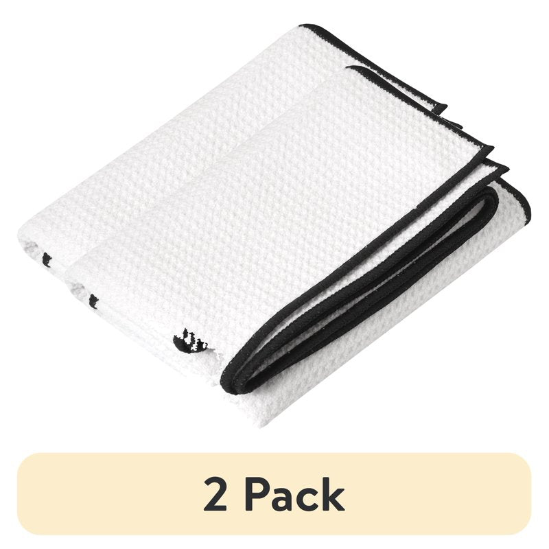 Golf Towel Microfiber 40 x 16 Inches White Black Pack Options - Golf Accessories