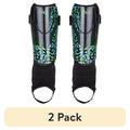 (2 Pack) Athletic Works XS Soccer Shin Guards for Kids - Durable PP Shell, Black/Blue/Green - Variation of THIS listing: 4, XS, Blue/Green