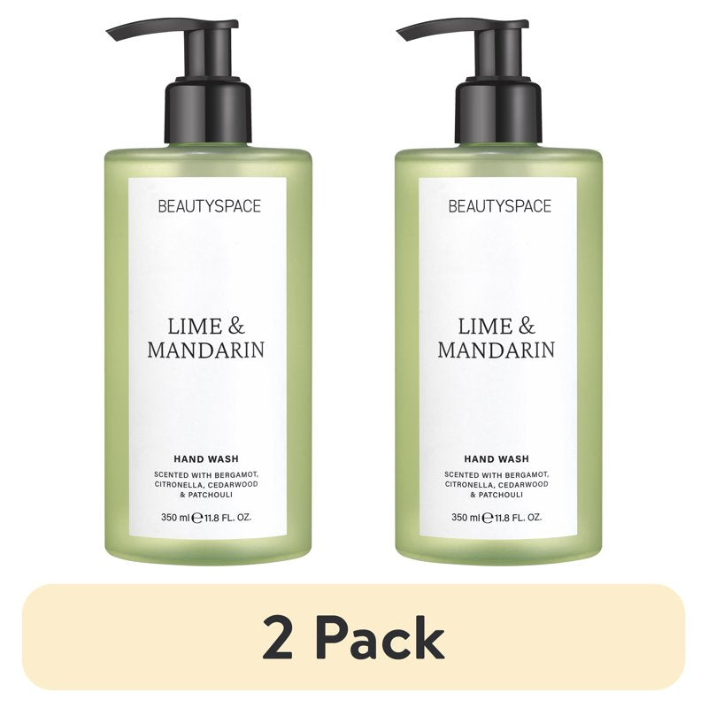 Hand Wash with Lime & Mandarin - 2 Pack, 11.8 oz each - Vegan, Paraben & Sulfate Free