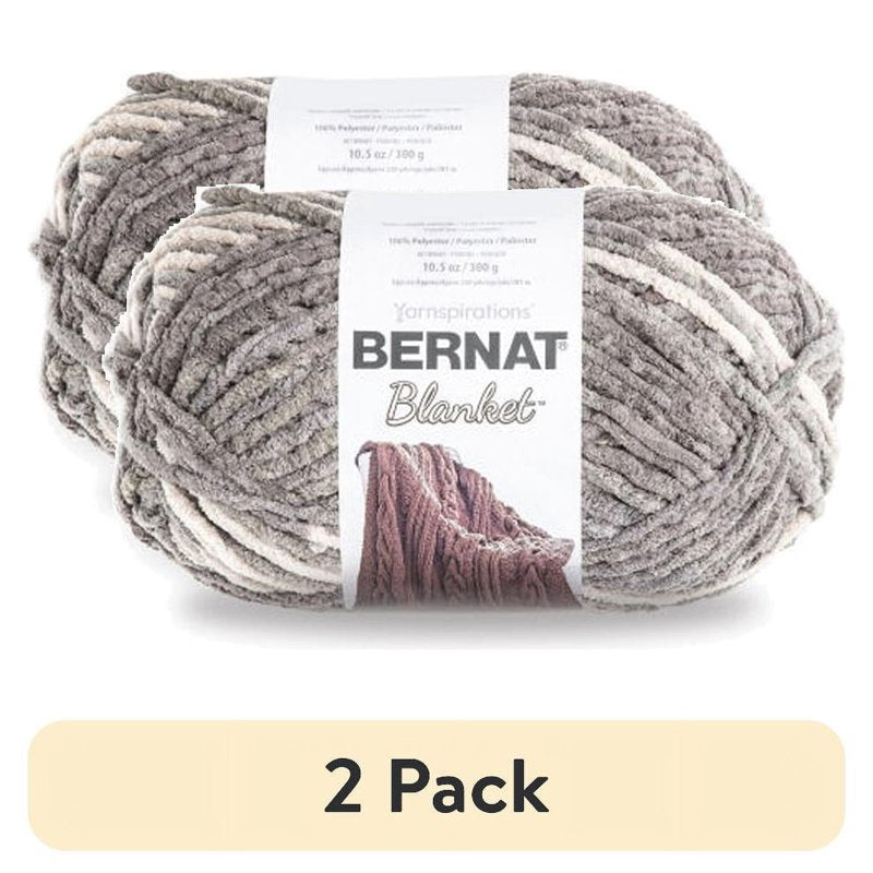 Super Bulky Polyester Yarn - Silver Steel 10.5oz/300g, 220 Yards, 2 Pack