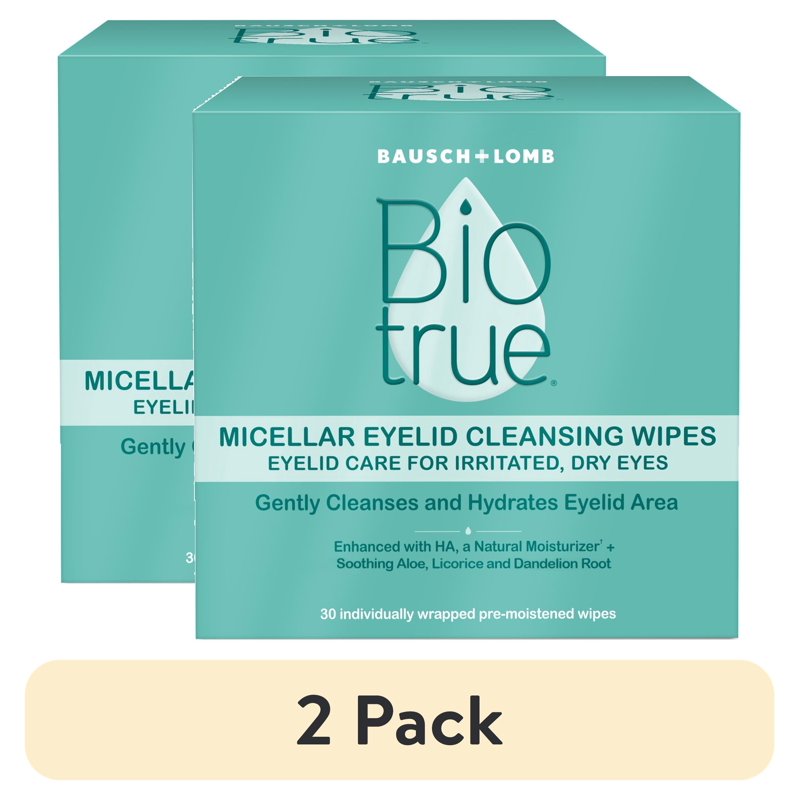 Micellar Eyelid Cleansing Wipes Fragrance-Free Hydrating Face Wipes 3 Pack