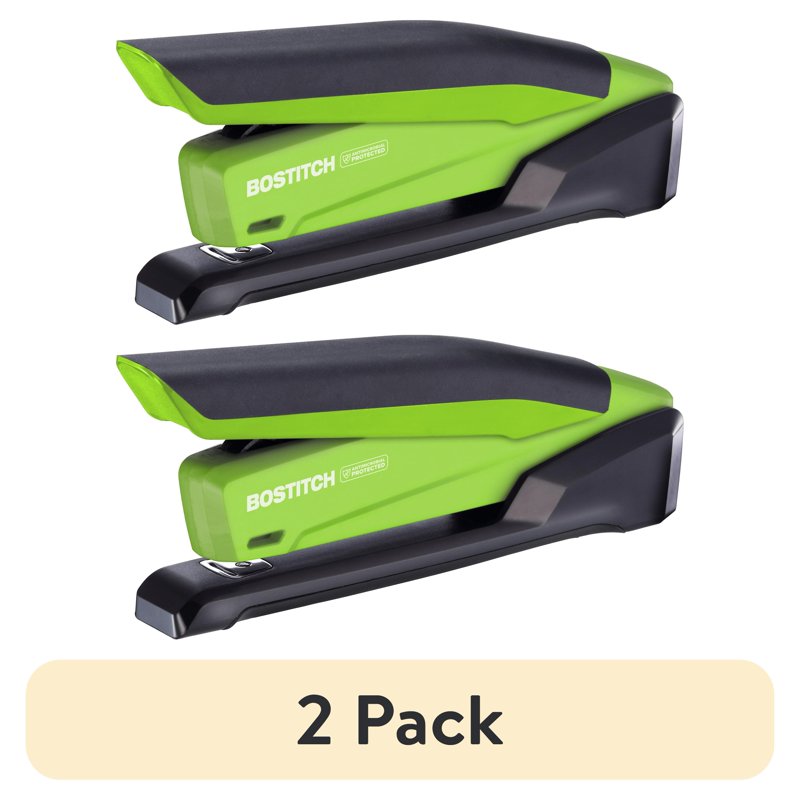 (2 Pack) Desktop Stapler InPower Green, 20-Sheet Capacity, One-Finger Easy