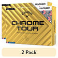 (2 Pack) Callaway Chrome Tour 360 TruTrack Golf Balls - 12 Pack, 2024 Yellow Stripe Alignment, USA