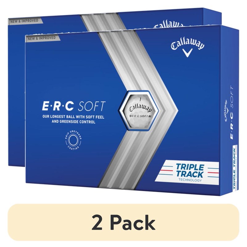 (2 Pack) Callaway ERC Soft Triple Track Golf Balls 12pk White, 2023