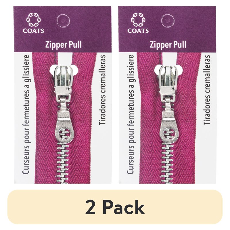 Metal Zipper Pulls Set - Silver, Pack of 2, Stylish Replacement Accessory