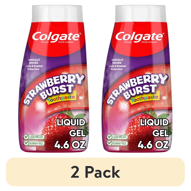 Kids Strawberry Fluoride Toothpaste Pack - Cavity & Enamel Protection, 4.6 oz
