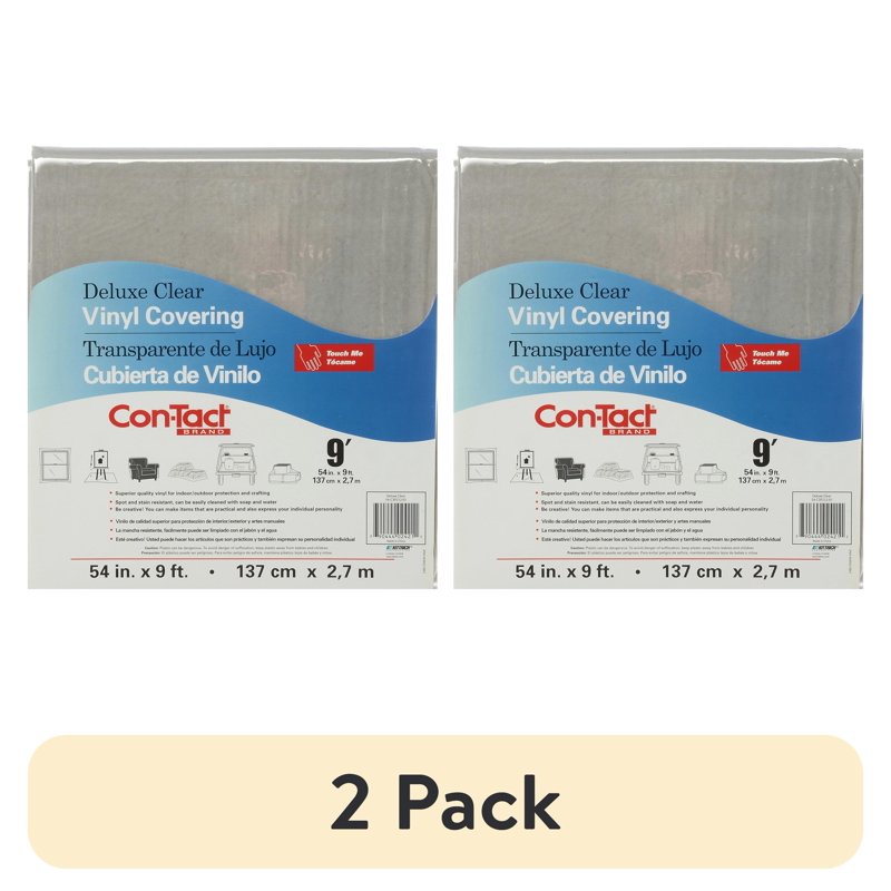 Clear Vinyl Covering 54 in x 9 ft - Multi-Purpose Surface Protection (2 Pack)
