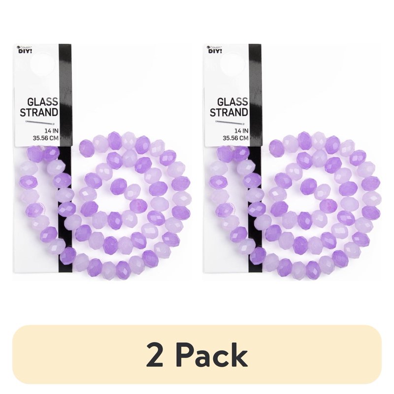 Glass Rondelle Beads 8mm - Purple Jewelry Making Supplies - 2-Strand 58 Pieces
