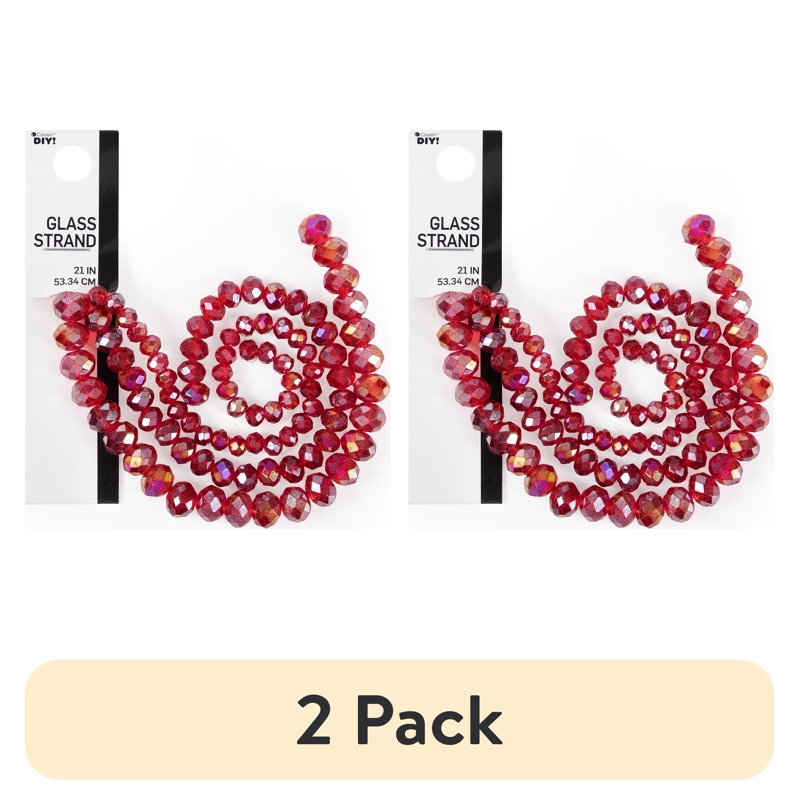Red AB Glass Rondelle Beads 3 Strand Jewelry Making Supplies 4/6/8mm - 88 Pieces