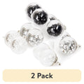 Glitter Globe Charms for Jewelry Making - Silver, Black & Clear 6-Piece Set