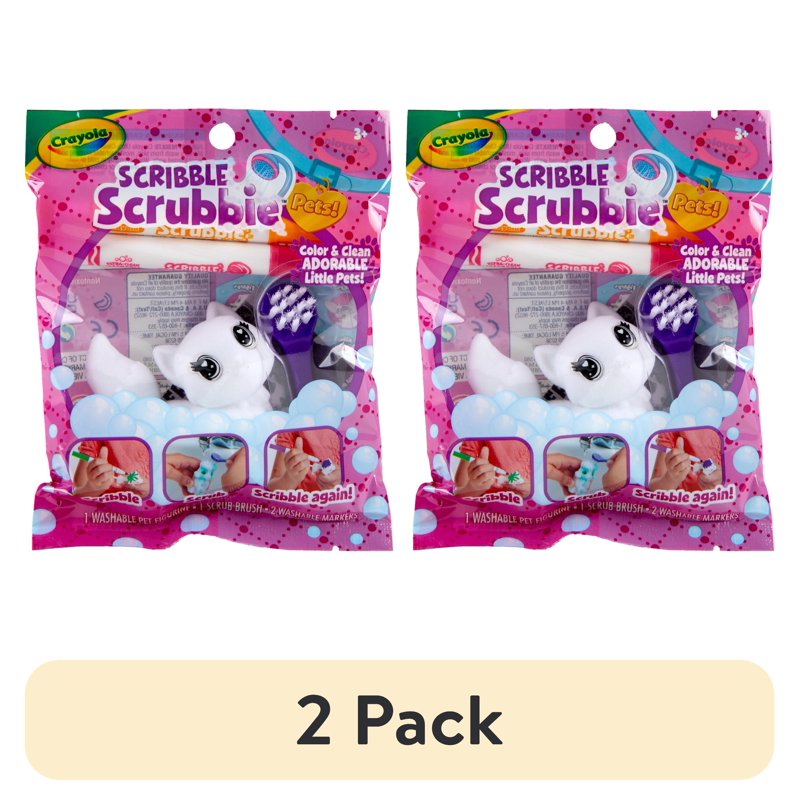 Crayola Scribble Scrubbie Dino Pets Craft Kit with Washable Markers & Brush - Kids Art Set