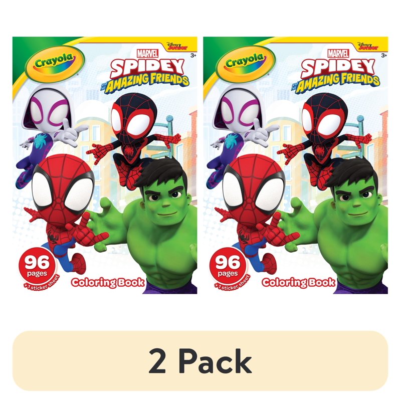 Kids Coloring Book with Stickers - Spidey & His Amazing Friends, 96 Pages, Easter Gift for Ages 3+