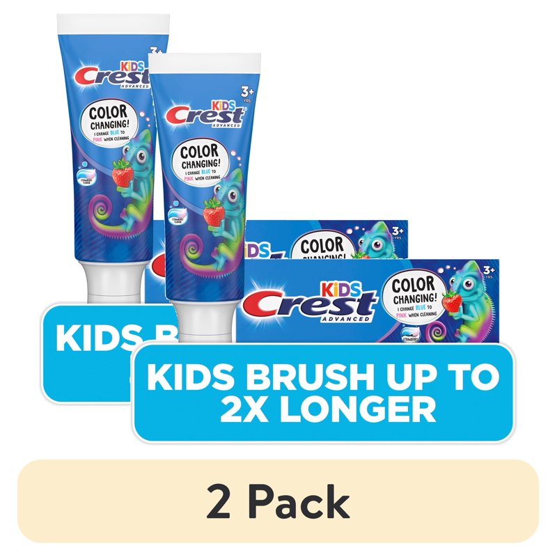 Kids Color-Changing Strawberry Fluoride Toothpaste - 4.2 oz, Pack of 1+