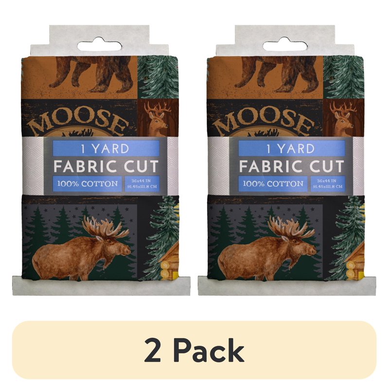 Cotton Quilt Fabric 2-Pack - Moose Lake Multi-Color 44" Wide for Quilting & Sewing