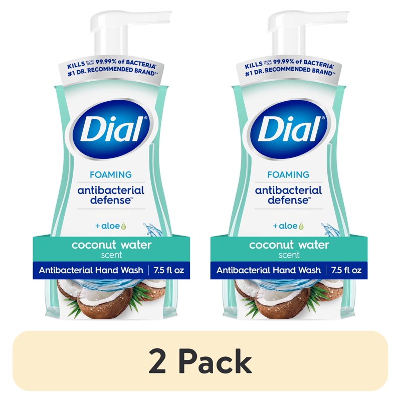 2 Pack Antibacterial Foaming Hand Soap with Coconut Water Scent - 7.5 Fl Oz