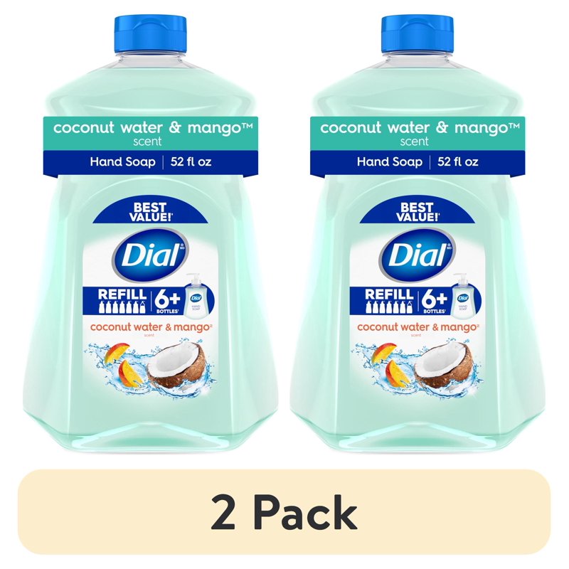 2 Pack Liquid Hand Soap Refill - Coconut Water & Mango, Gentle & Deep Cleansing