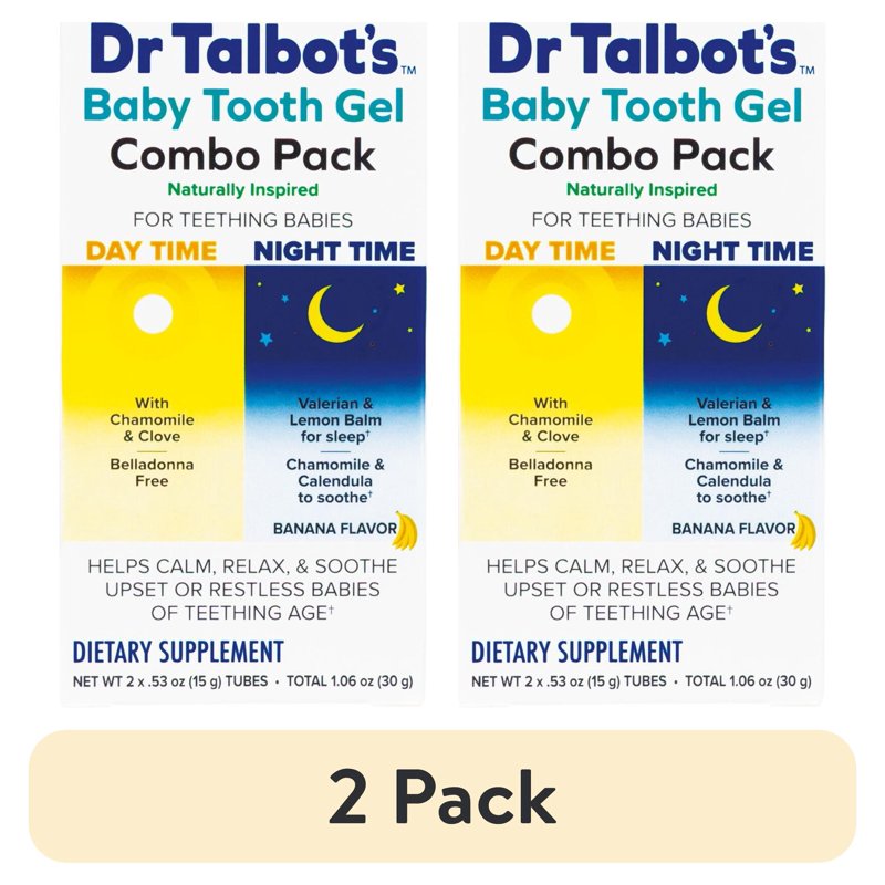 Baby Tooth Gel Pack for Teething Relief - Day & Night Natural Soothing