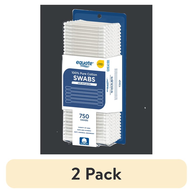 Bulk Cotton Swabs - 750 Count Soft & Gentle Cotton Tips for Personal Care
