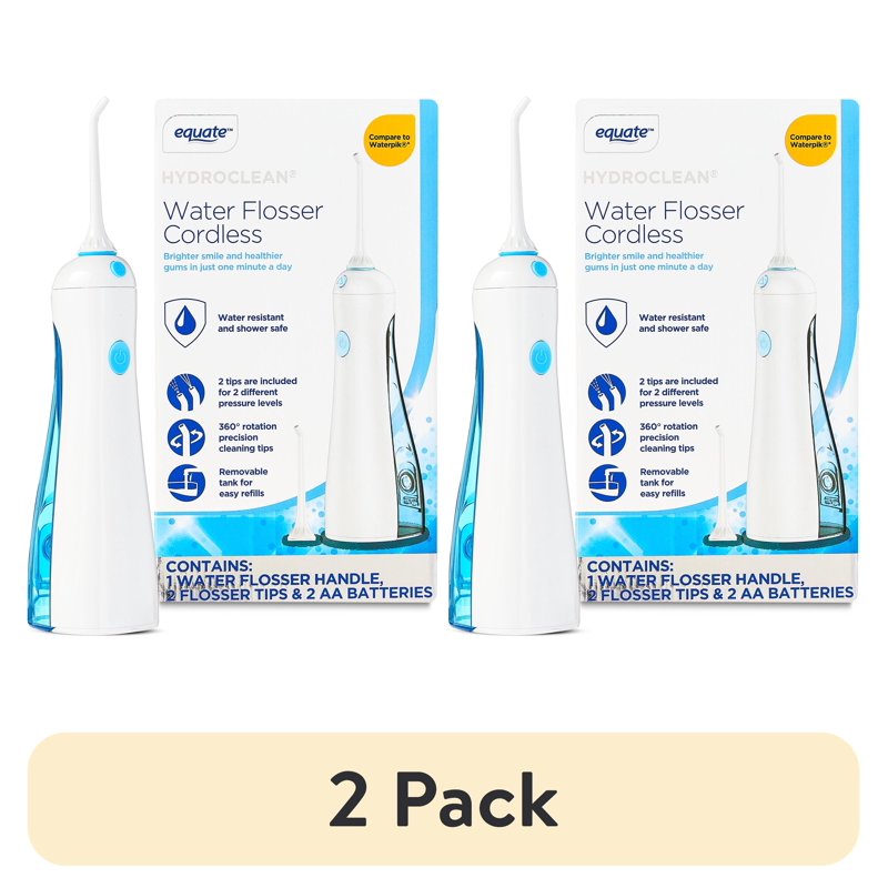 Cordless Water Flosser with Removable Tank & 2 Pressure Tips - White