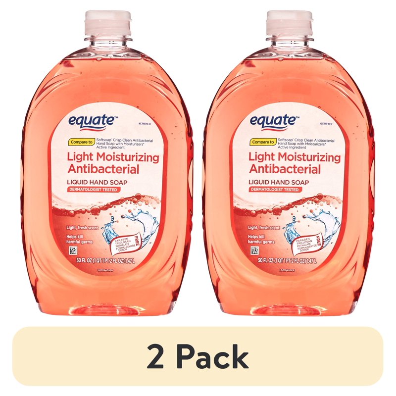 Liquid Hand Soap 2 Pack - Light Moisturizing Antibacterial Formula, 50 fl oz