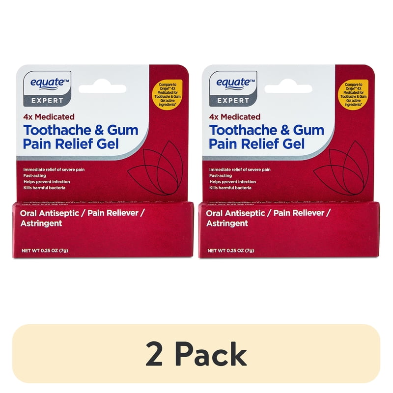 Medicated Toothache and Gum Relief Gel 2-Pack - Fast Acting Oral Pain Relief