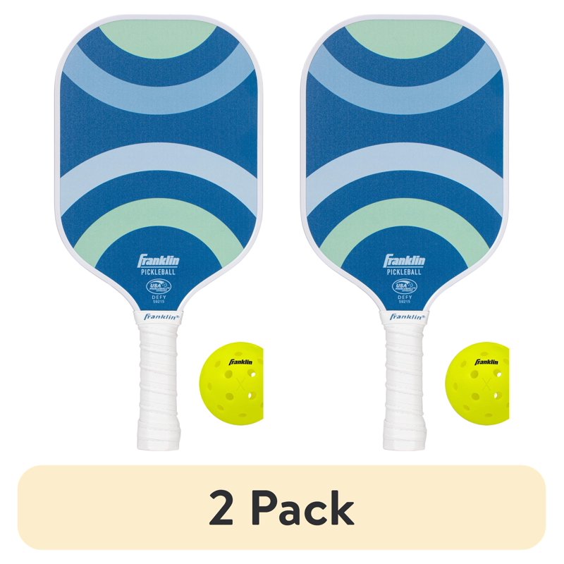 (2 Pack) Pickleball Paddle Set – 2 Fiberglass Paddles + 2 X-40 Balls, USAPA Approved
