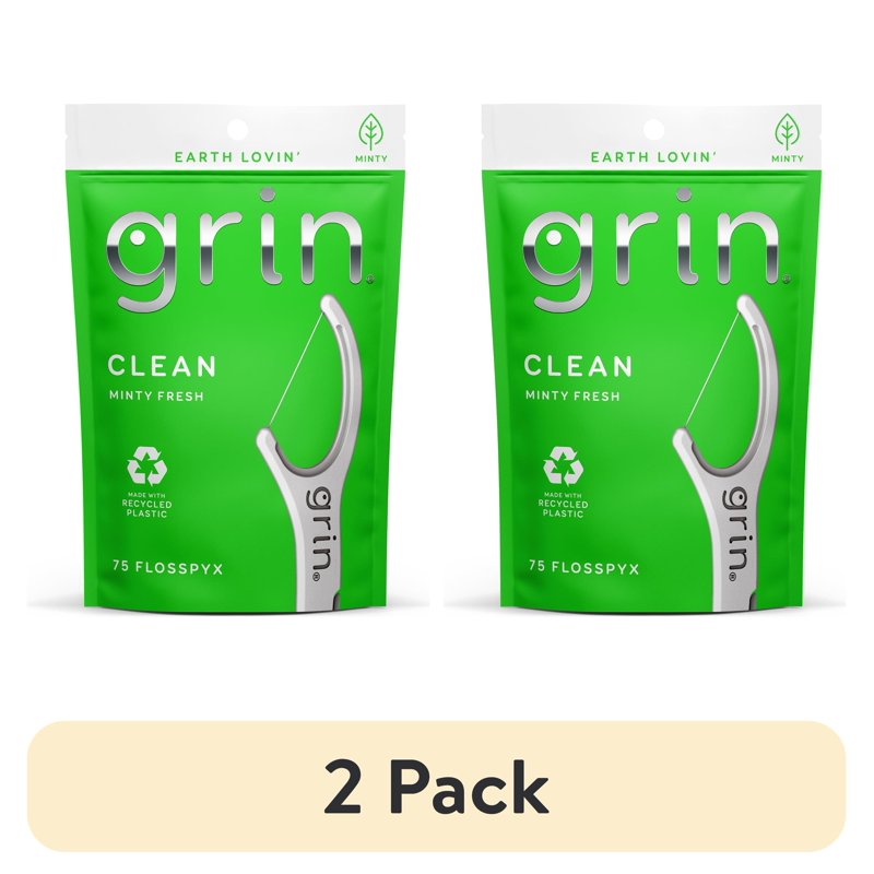 Dental Floss Picks - 75 Count Super Strong Mint Floss for Tight Teeth - Recycled Plastic