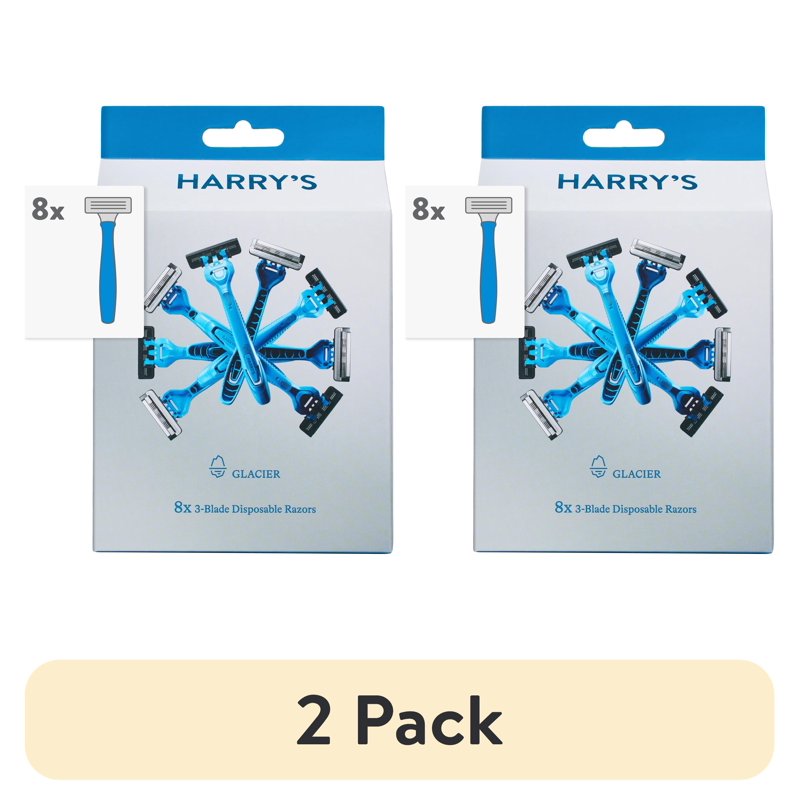 Men's Disposable Razors 3-Blade Pack - Glacier Blue, Recycled Handle