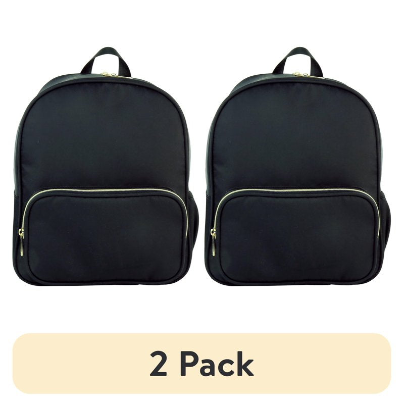 Black Nylon Travel Backpack for Crafts, School & Everyday Use - 2 Pack