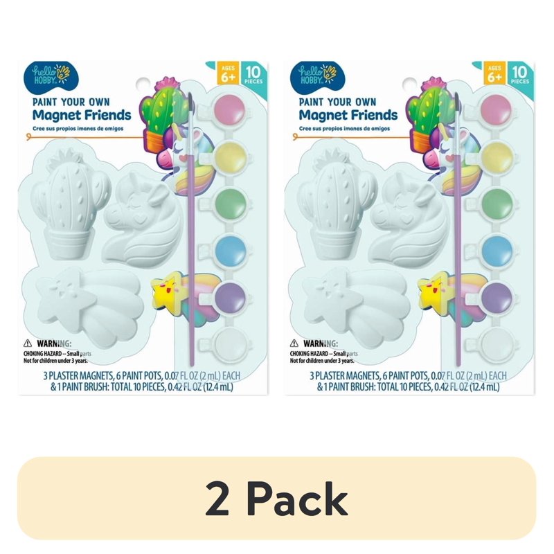 Paint Your Own Magnet Craft Kit - 2 Pack Kids Art & Craft Supplies