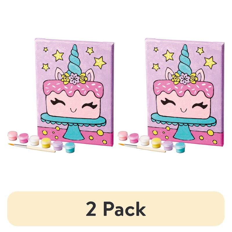 Paint Your Own Unicorn Cupcake Canvas Kit - DIY Art Set for Kids & Teens