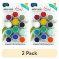Kids Washable Tempera Paint Set with Mini Paintbrush - 12 Colors, 2 Pack