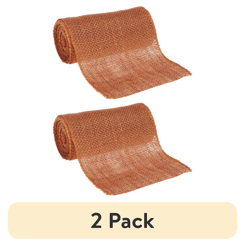 Precut Burlap Roll 6-Inch x 5-Yards - Orange Craft Fabric with Finished Edges