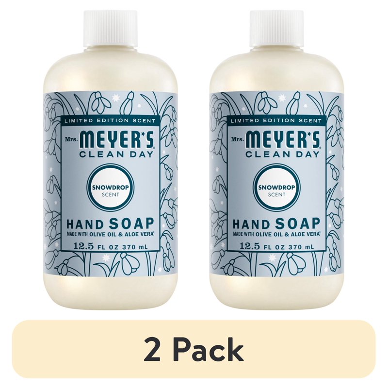 Mrs. Meyer’s Snowdrop Hand Soap 2 Pack - Moisturizing & Garden-Inspired Scent