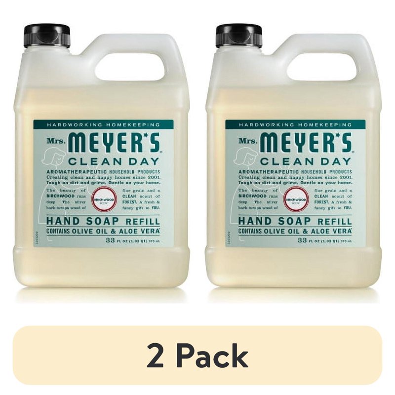Mrs. Meyer’s Birchwood Hand Soap Refill - Moisturizing, Plant-Based, 33 Fl Oz