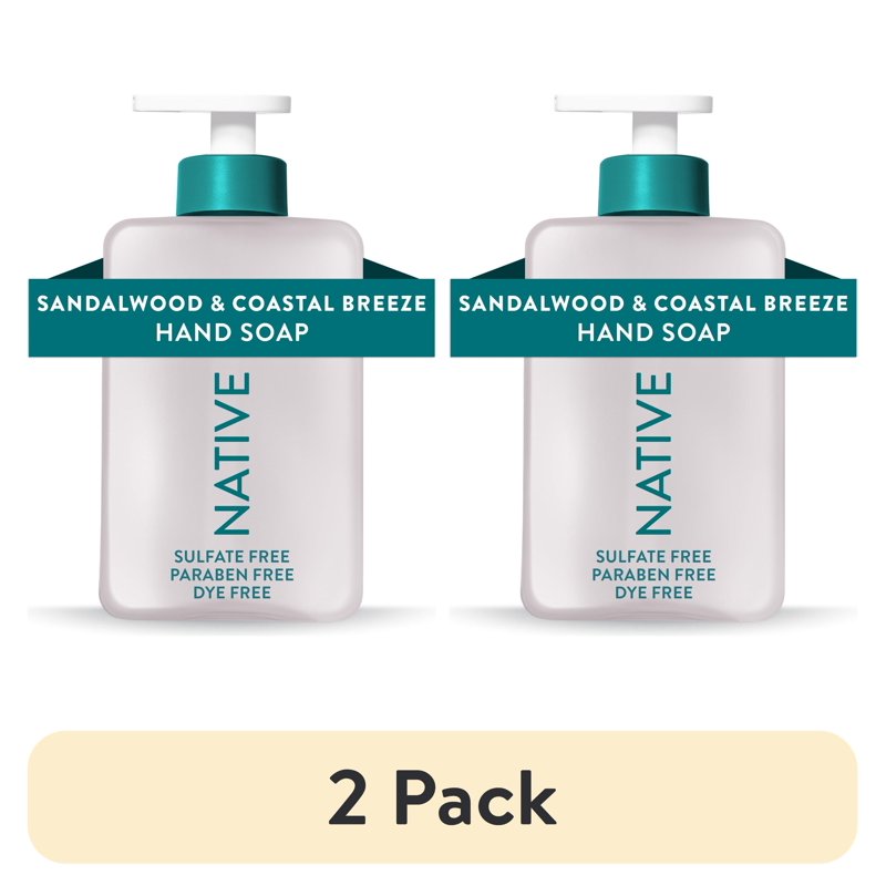 Liquid Hand Soap with Sandalwood & Coastal Breeze Scent - 2 Pack