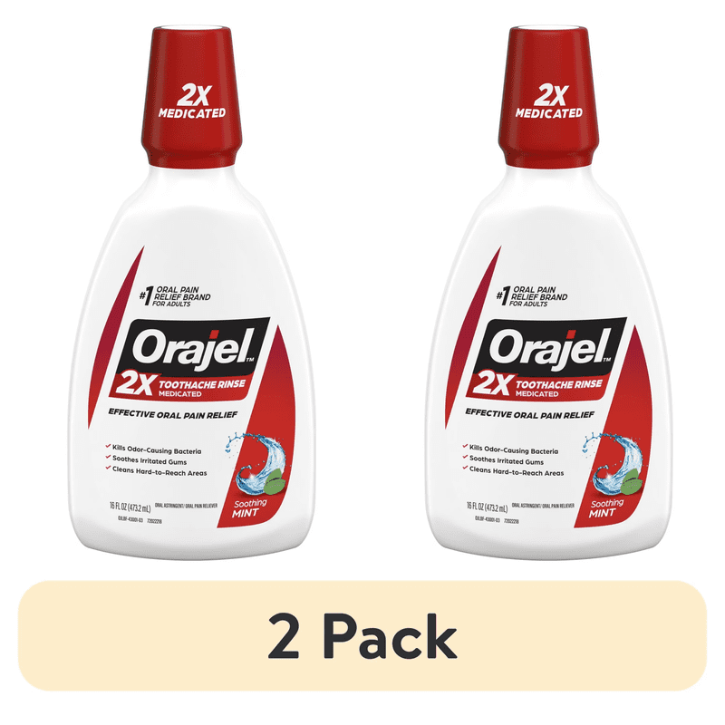 Multipack Mint Toothache Rinse for Oral Pain Relief - 16 fl oz