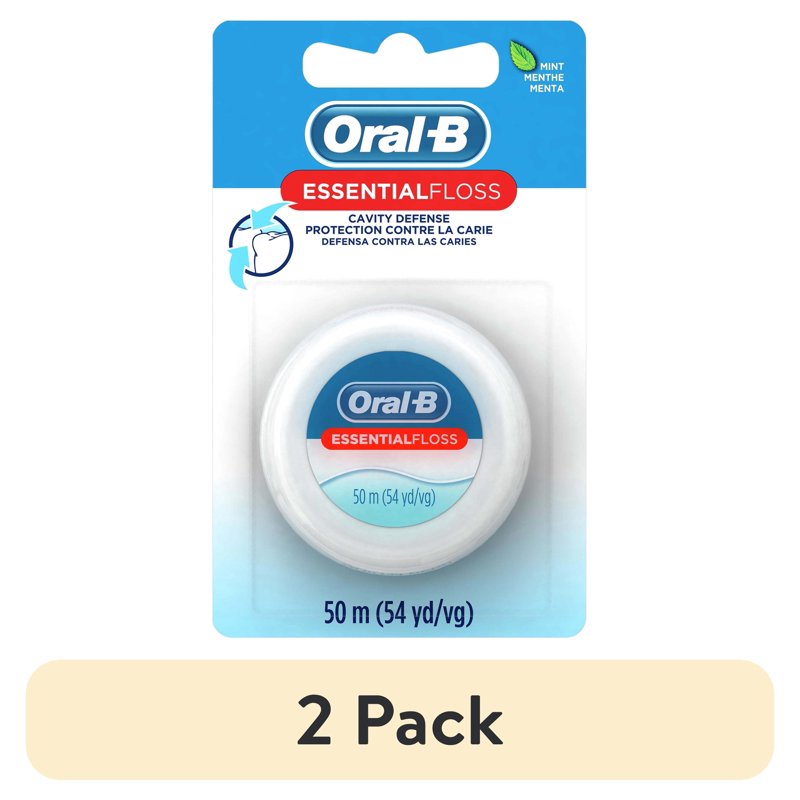 Dental Floss Pack - Mint Waxed Floss for Cavity Prevention, 50 m